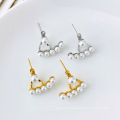 Shangjie OEM aretes Wholesale Women 925 Sterling Silver Earring Fashion Jewelry Charm Stud Pearl Earring for Gift